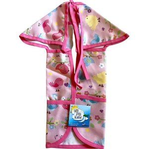 AMPM Kids Laminated Toddler Bib. Pink Cupcakes Design. Long w/Front Pocket